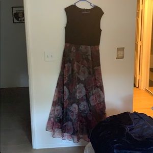 Floor length ball gown.